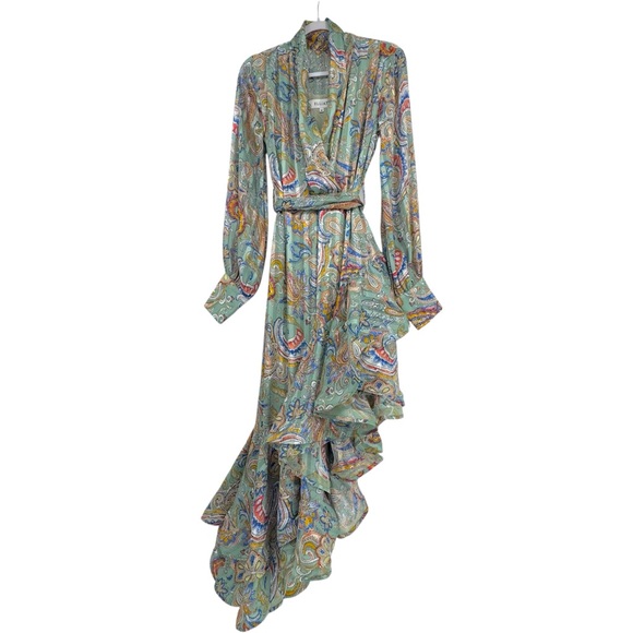 ELLIATT Adria Dress Wrap Asymmetrical Paisley Print Size Medium MSRP $319 - Picture 2 of 15